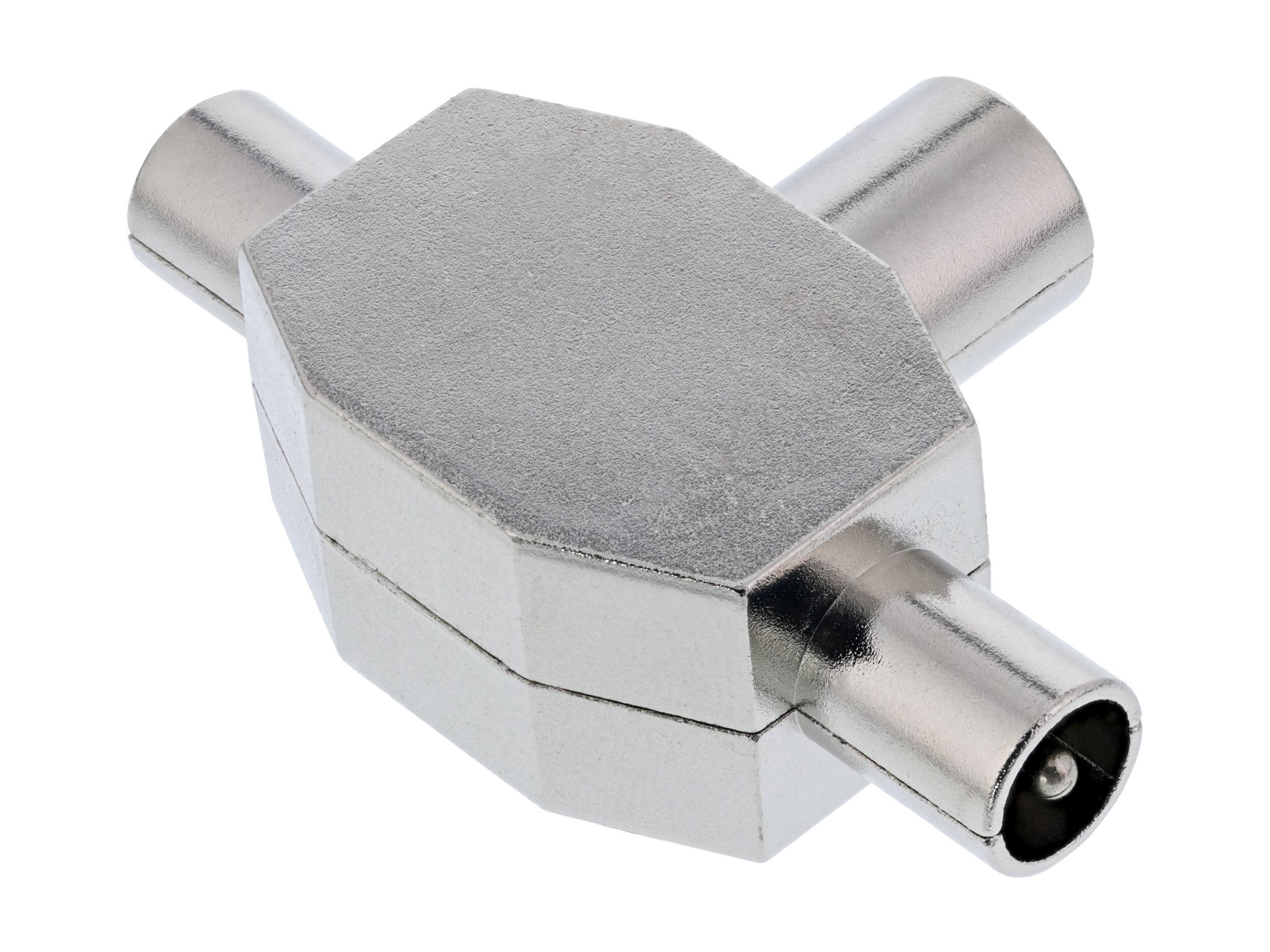 InLine Antenne T-Verteiler für TV - 1x Koax Buchse an 2x Koax SteckerV