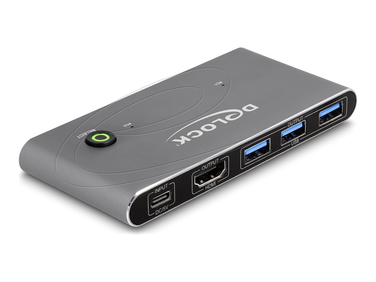 Delock KVM-/Audio-/USB-Switch - HDMI 8K60with USB 5 Gbps - 5 x KVM/Audio/USB - 1 lokaler Benutzer - Desktop