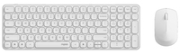 Rapoo 9310M, Volle Größe (100%), Kabellos, RF Wireless + Bluetooth, Weiß, Maus enthalten2.4 GHz RF/Bluetooth - 365 d - AAA - 10 m - Weiß
