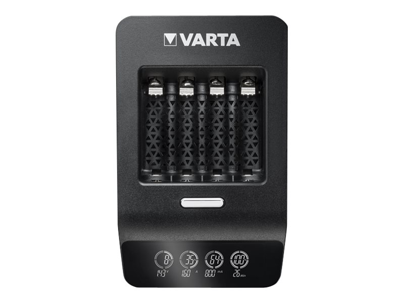 Varta LCD ULTRA FAST CHARGER+ - 0,25 Std. Batterieladegerät - (für 4xAA/AAA)+ AC-Netzteil + Kfz-Netzteil 4 x AA-Typ - NiMH - 2100 mAh