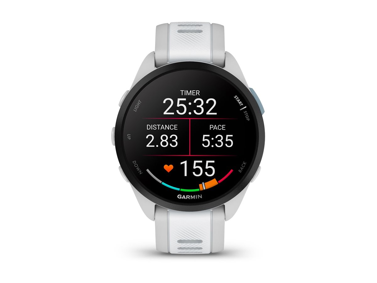 Garmin Forerunner 165 - Nebelgrau - Sportuhr mit Band - Silikon - Whitestone - Handgelenkgröße: 126-203 mm - Anzeige 3 cm (1.2")