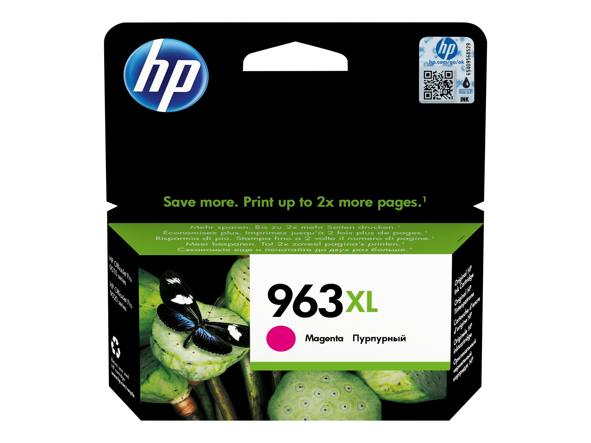 HP 963XL - 23.25 ml - Hohe Ergiebigkeit - Magentaoriginal - Tintenpatrone - für Officejet Pro 9010 - 9012 - 9014 - 9015 - 9016 - 9019 - 9020 - 9022 - 9025