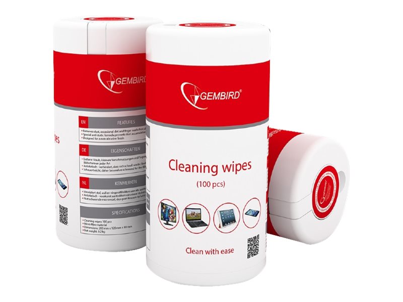 Gembird Reinigungstücher (Wipes) (Packung mit100 Stück)