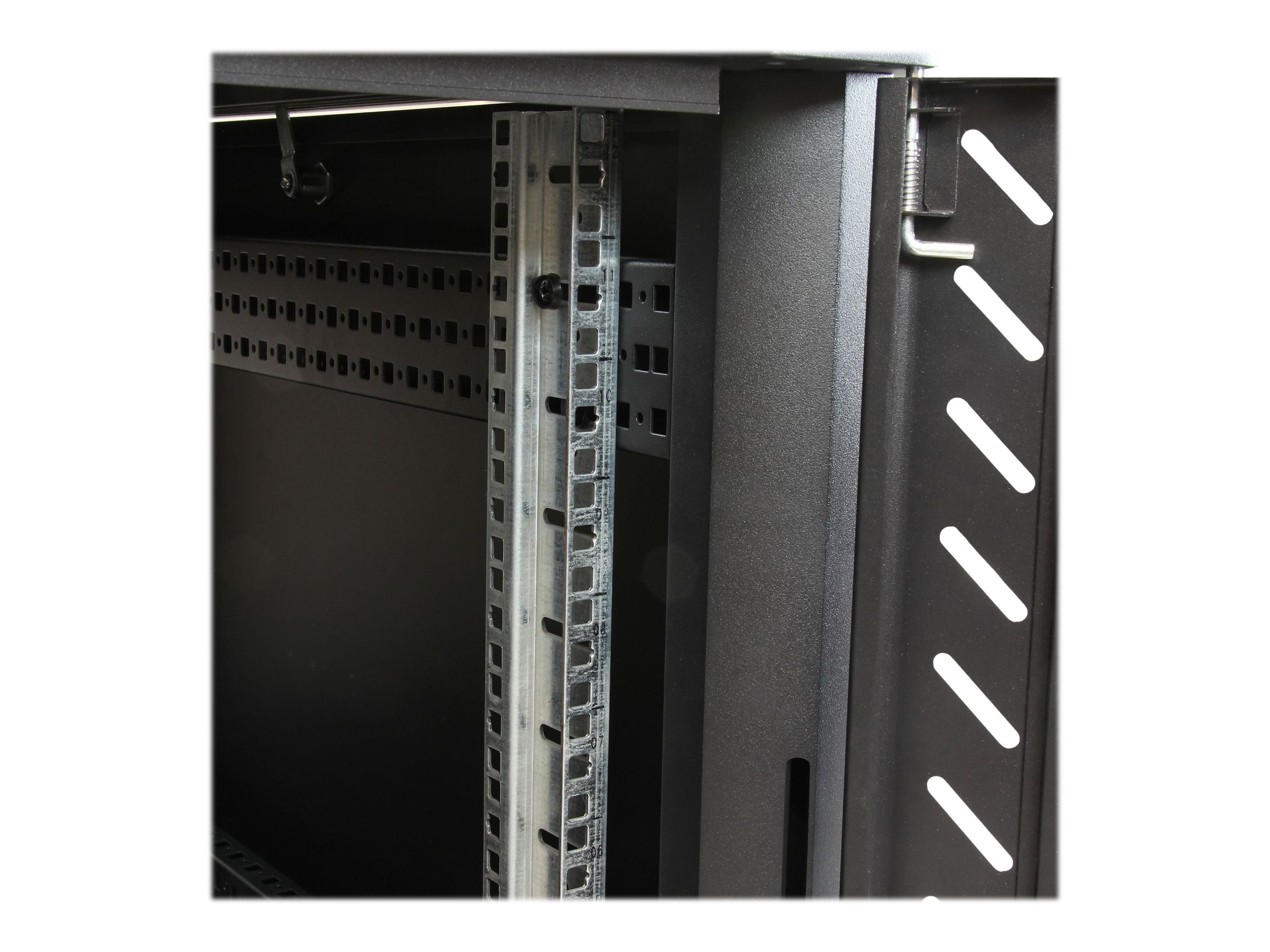 StarTech.com RK1236BKF Serverschrank (12HE, 73,7 cm tief, bis max. 800 Kg belastbar, mit Rollen, Tür mit Fenster und Schloss) - Schrank Netzwerkschrank - Schwarz - 12U - 91.4 cm (36")StarTech 12HE Ent