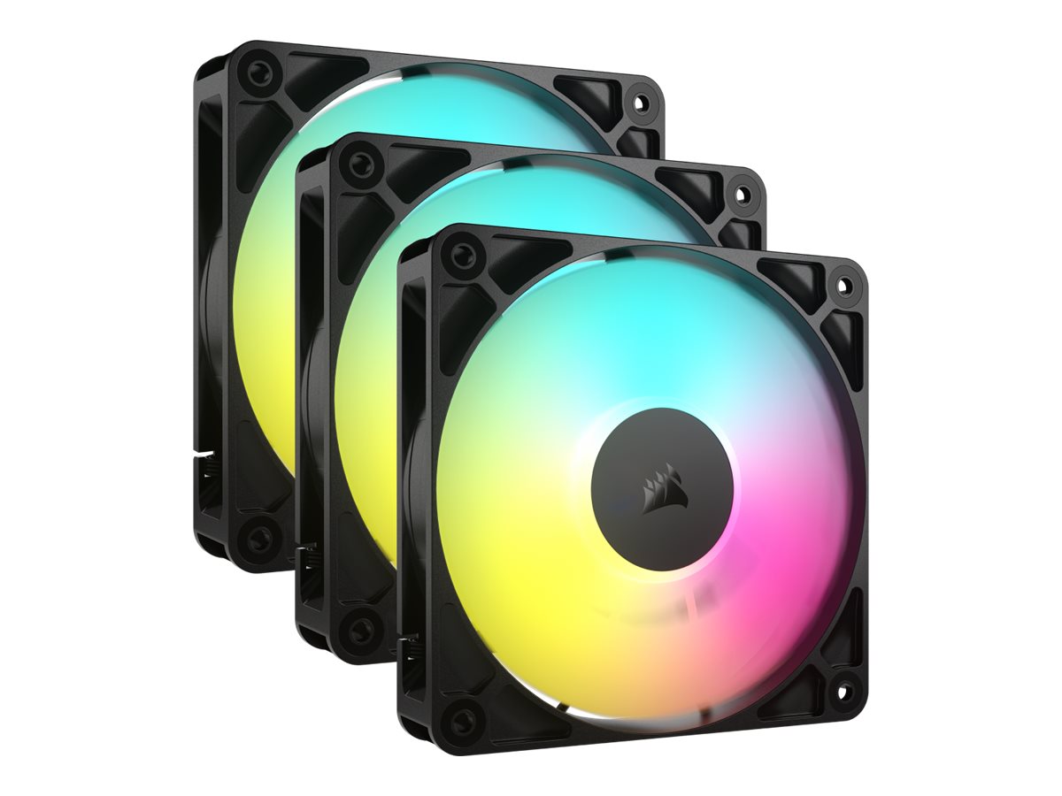 Corsair RS120 ARGB Triple Pack - Gehäuselüfter - 120 mm - Schwarz (Packung mit 3)12 V - 72,8 cfm