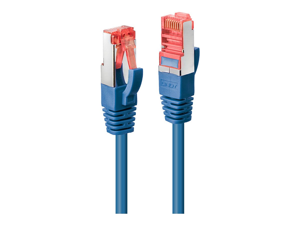 Lindy Patch-Kabel - RJ-45 (M) zu RJ-45 (M)3 m - SFTP - PiMF - CAT 6e - geformt - ohne Haken - Blau