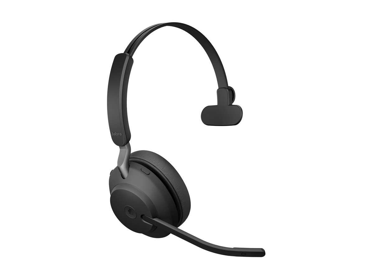 Jabra Evolve2 65 MS Mono - Headset - On-Earkonvertierbar - Bluetooth - kabellos - USB-C - Geräuschisolierung - Schwarz - Zertifiziert für Microsoft Teams