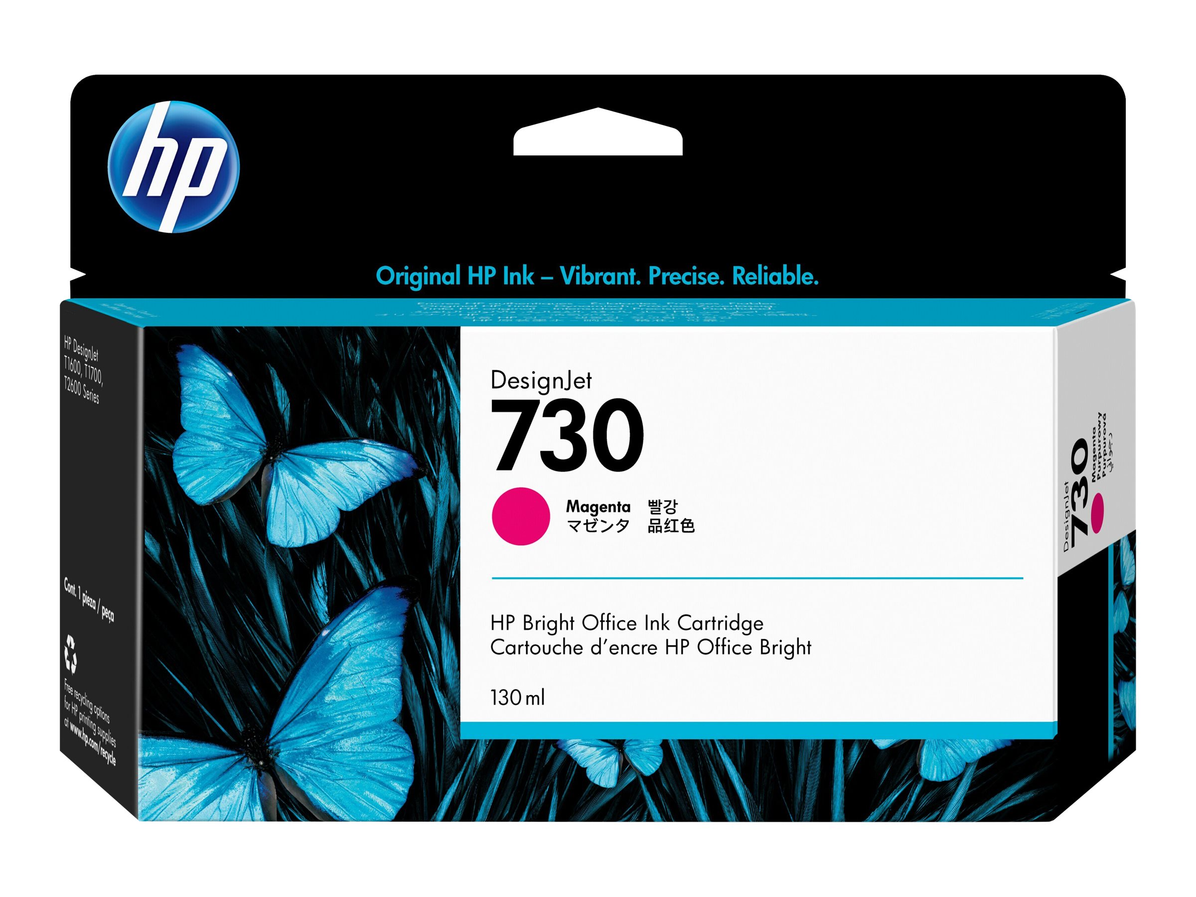 HP 730 - 130 ml - Magenta - original - DesignJetTintenpatrone - für DesignJet SD Pro MFP - T1600 - T1600dr - T1700 - T1700dr - T1708 - T1708dr - T2600 - T2600dr