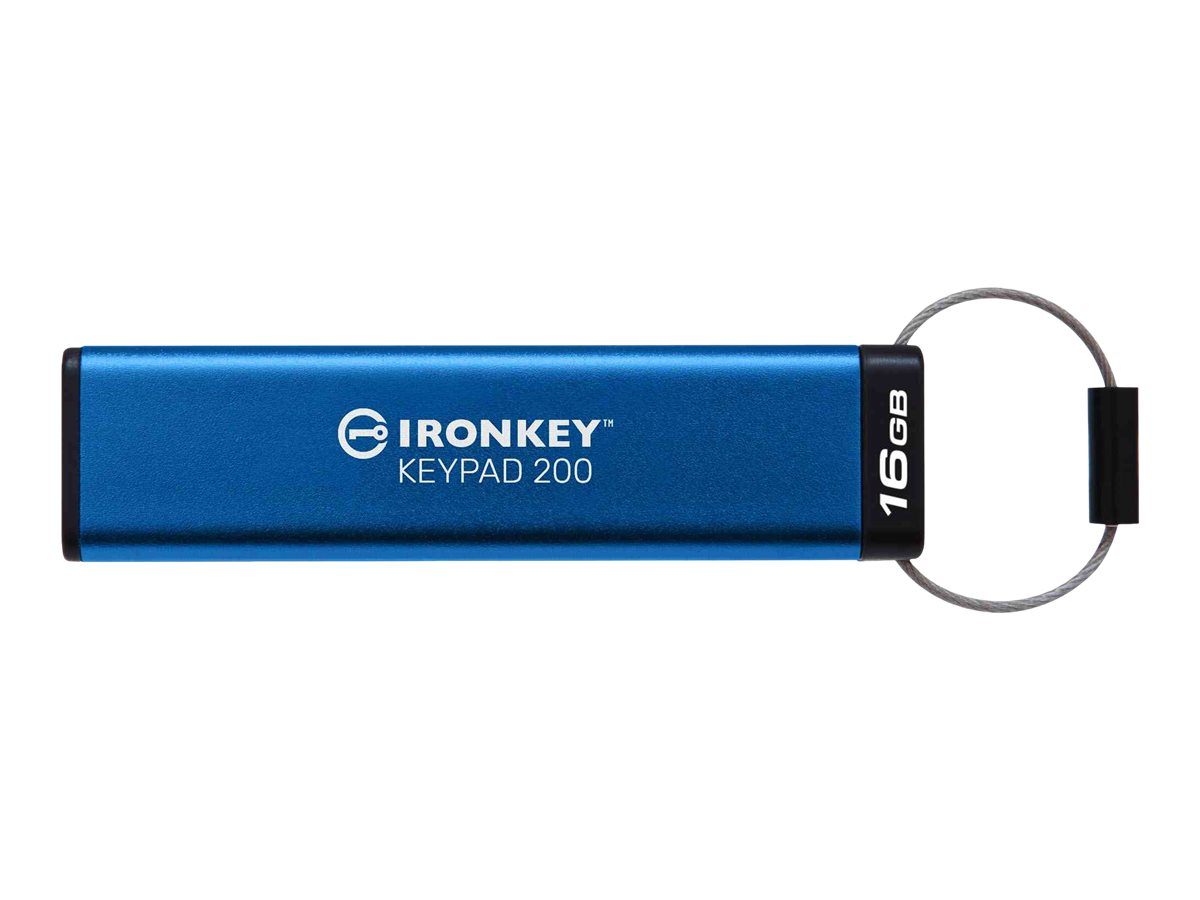Kingston IronKey Keypad 200 - USB-Flash-Laufwerkverschlüsselt - FIPS 140-3 Level 3 - 16 GB - USB 3.2 Gen 1