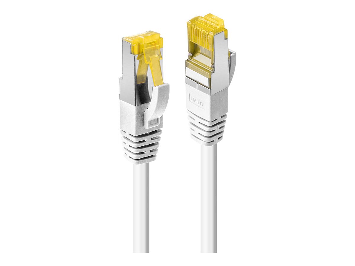 Lindy Patch-Kabel - RJ-45 (M) zu RJ-45 (M)30 cm - SFTP - PiMF - CAT 7 (Kabel) / CAT 6a (Anschlüsse) - halogenfrei - ohne Haken - weiß