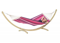 Amazonas AZ-6010100, Hängematte mit Rahmen, 120 kg, 1 Person(en), Baumwolle, Polyester, Mehrfarbig, Holz