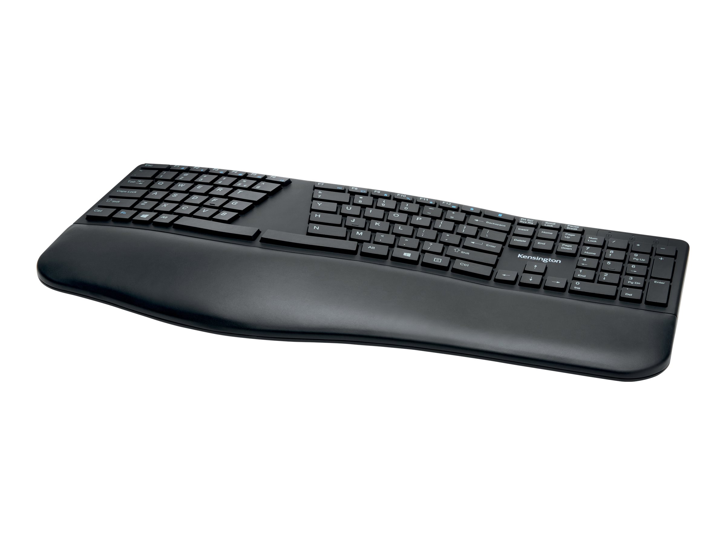 Kensington Pro Fit Ergo Wireless Keyboard - Tastaturkabellos - 2.4 GHz - Bluetooth 4.0 - Deutsch - Schwarz