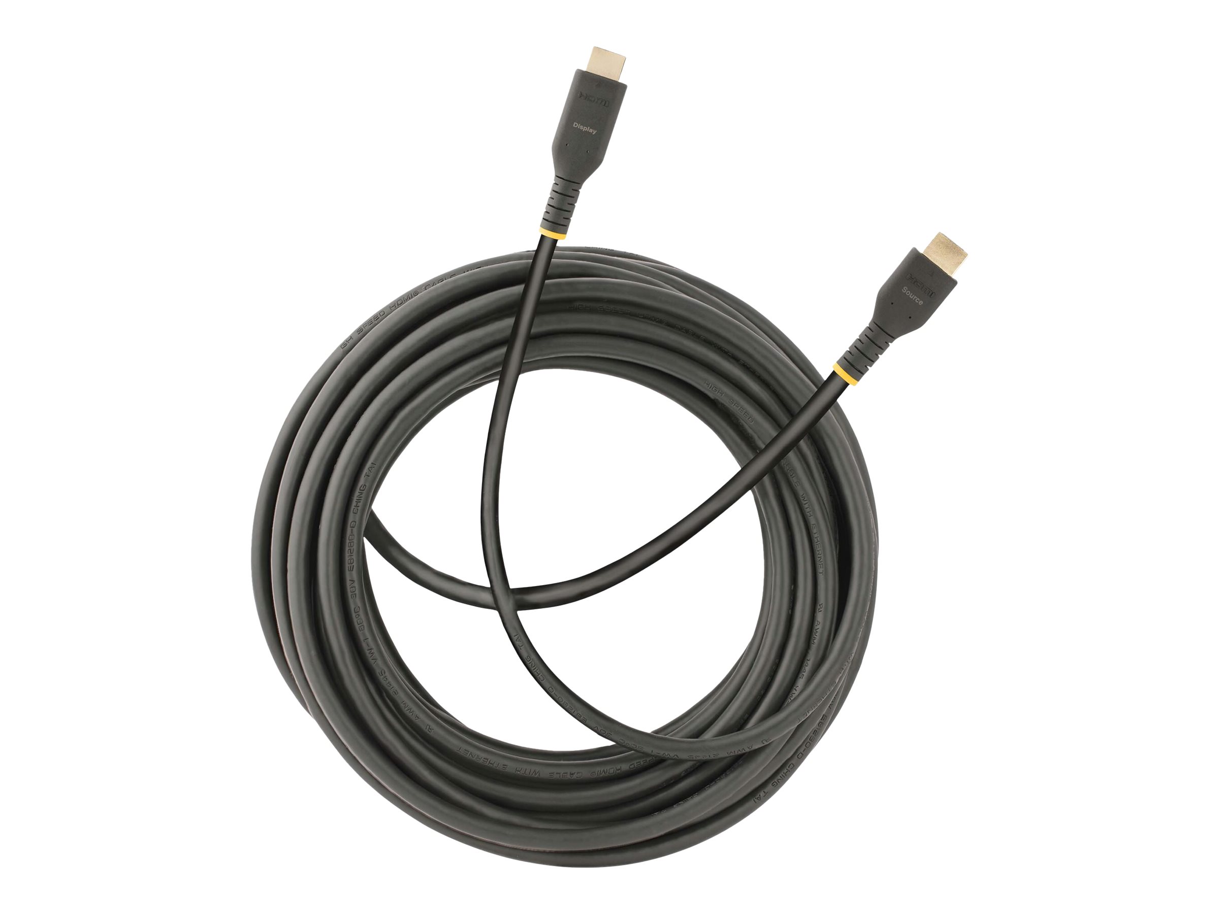 StarTech.com 10 m Aktives HDMI Kabel 4k, High-SpeedHDMI 2.0 ARC Kabel - Hohe Geschwindigkeit - HDMI-Kabel mit Ethernet - HDMI männlich zu HDMI männlich - 10 m - Schwarz