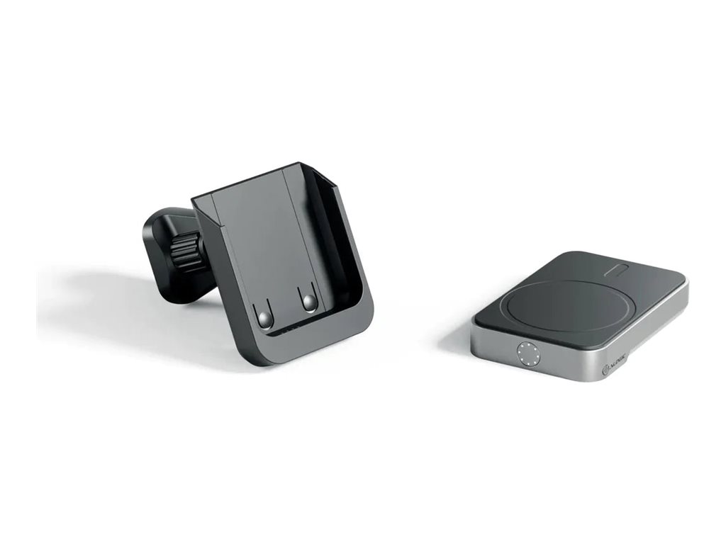 Alogic Matrix+ - Kfz-Halterung für induktivesLaden - universal - air vent mount + Kfz-Netzteil + Powerbank mit kabelloser Ladefunktion - 5000 mAh - 18 Watt - Schwarz