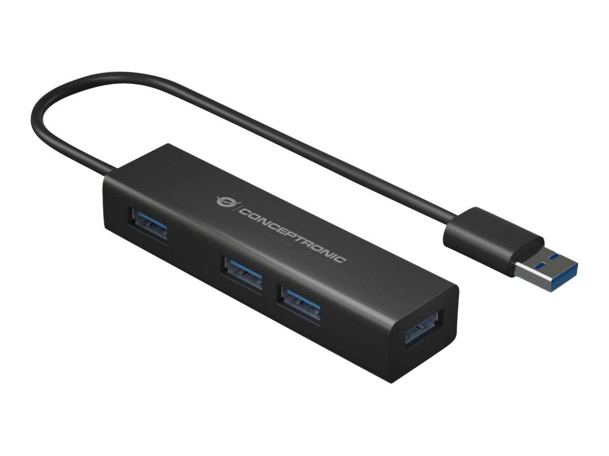 Conceptronic HUBBIES06B - Hub - 4 x SuperSpeedUSB 3.0 - Desktop