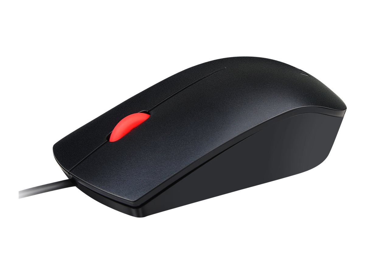 Lenovo Essential - Maus - rechts- und linkshändig optisch - 3 Tasten - kabelgebunden - USB - Schwarz - für ThinkPad T16 Gen 4 21QN