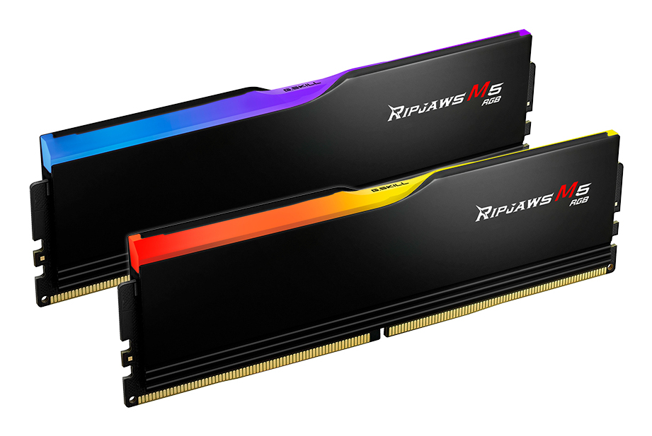 G.Skill Ripjaws M5 RGB - DDR5 - Kit - 96 GB: 2 x 48 GB DIMM 288-PIN 3200 MHz / PC5-25600 CL32 1.35 V ungepuffert on-die ECC mattschwarz