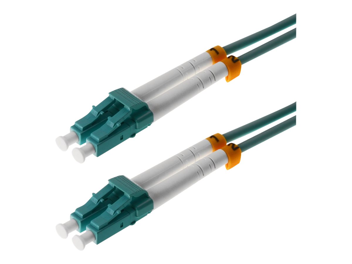 Helos Patch-Kabel - LC Multi-Mode (M) zu LC Multi-Mode (M)0.5 m - Glasfaser - Duplex - 50/125 Mikrometer - OM3 - Aquamarin