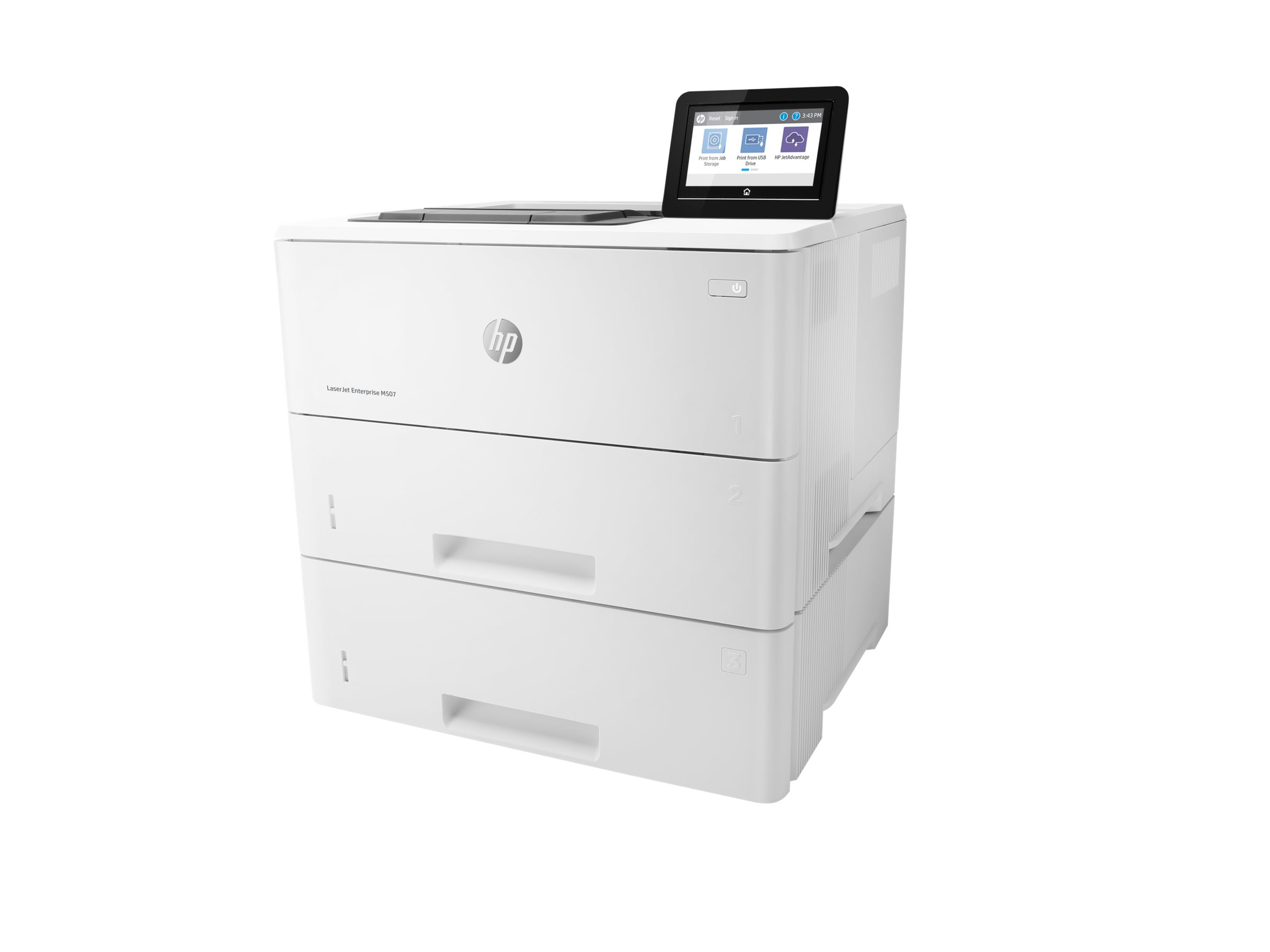 HP LaserJet Enterprise M507x - Drucker - s/wDuplex - Laser - A4/Legal - 1200 x 1200 dpi - bis zu 43 Seiten/Min. - Kapazität: 1200 Blätter - USB 2.0 - Gigabit LAN - Wi-Fi(n) - USB 2.0-Host - Bluetooth