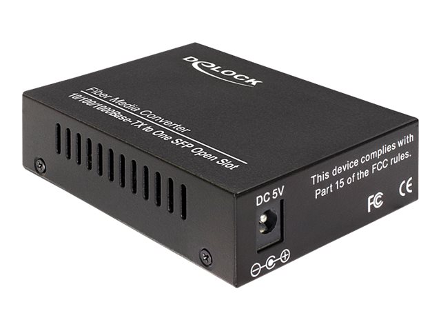 Delock Media Converter 1000Base-T to SFP - Medienkonverter - 1GbE - 10Base-T, 1000Base-LX, 1000Base-SX, 100Base-TX, 1000Base-T - RJ-45 / SFP (mini-GBIC)SFP 1 Gb/s to RJ-45 10/100/1000 Base-T - 6 LEDs