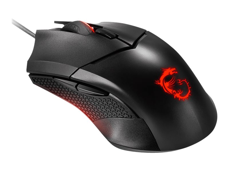 MSI Clutch GM08 - Maus - rechts- und linkshändigoptisch - 6 Tasten - kabelgebunden - USB - Schwarz