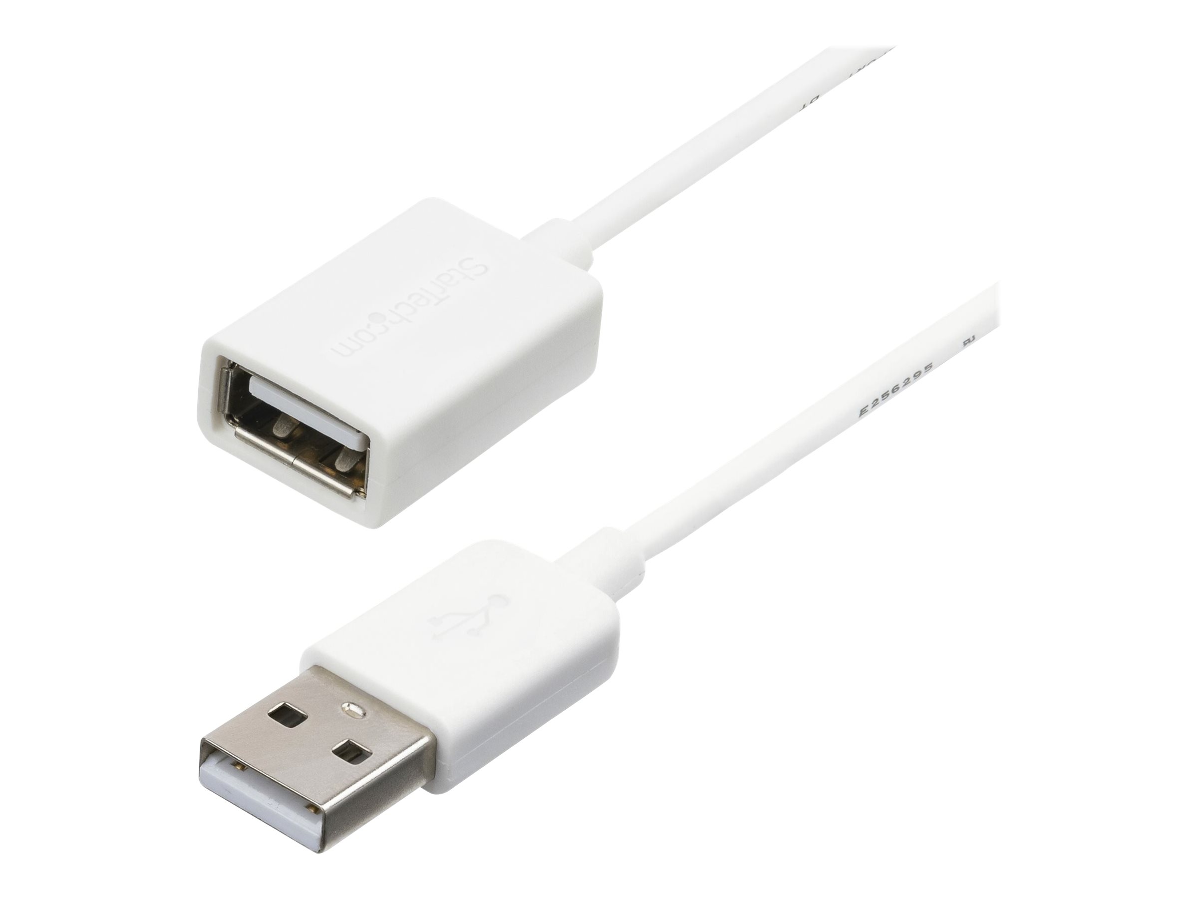 StarTech.com 1m USB 2.0 Verlängerungskabel A auf A - Stecker/Buchse - Weiß - USB A (St)auf USB A (Bu) Verlängerung - USB-Verlängerungskabel - USB (W) zu USB (M) - USB 2.0 - 1 m - geformt - weiß - für
