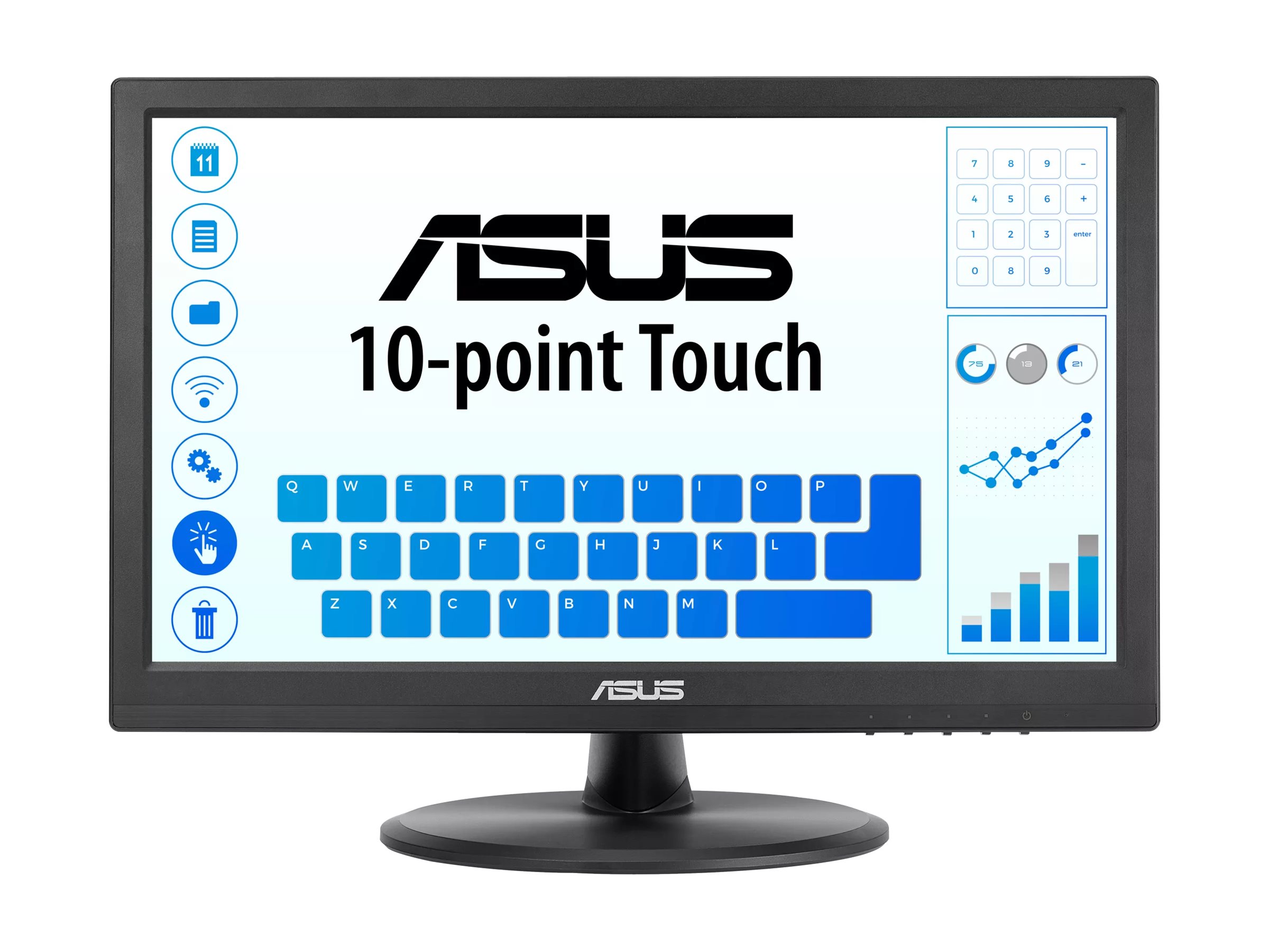 ASUS VT169HE - LED-Monitor - 40.6 cm (16") - Touchscreen - 1920 x 1080 Full HD (1080p)@ 60 Hz - IPS - 220 cd/m² - 1000:1 - 5 ms - HDMI - VGA