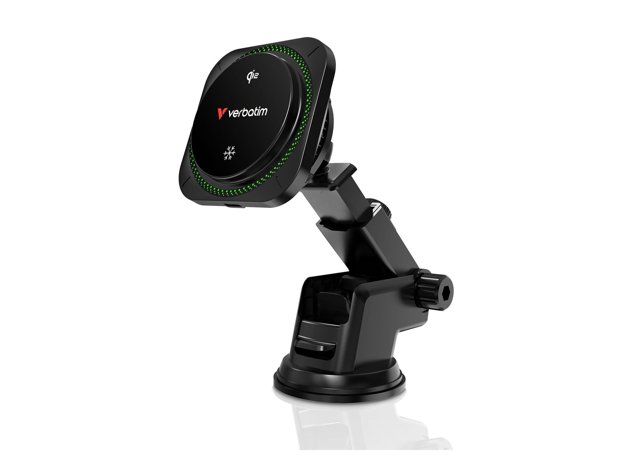 Verbatim Charge 'n' Drive - Kfz-Halterung für induktives LadenQi2 - RGB-Beleuchtung - 15 Watt - Fast Charge