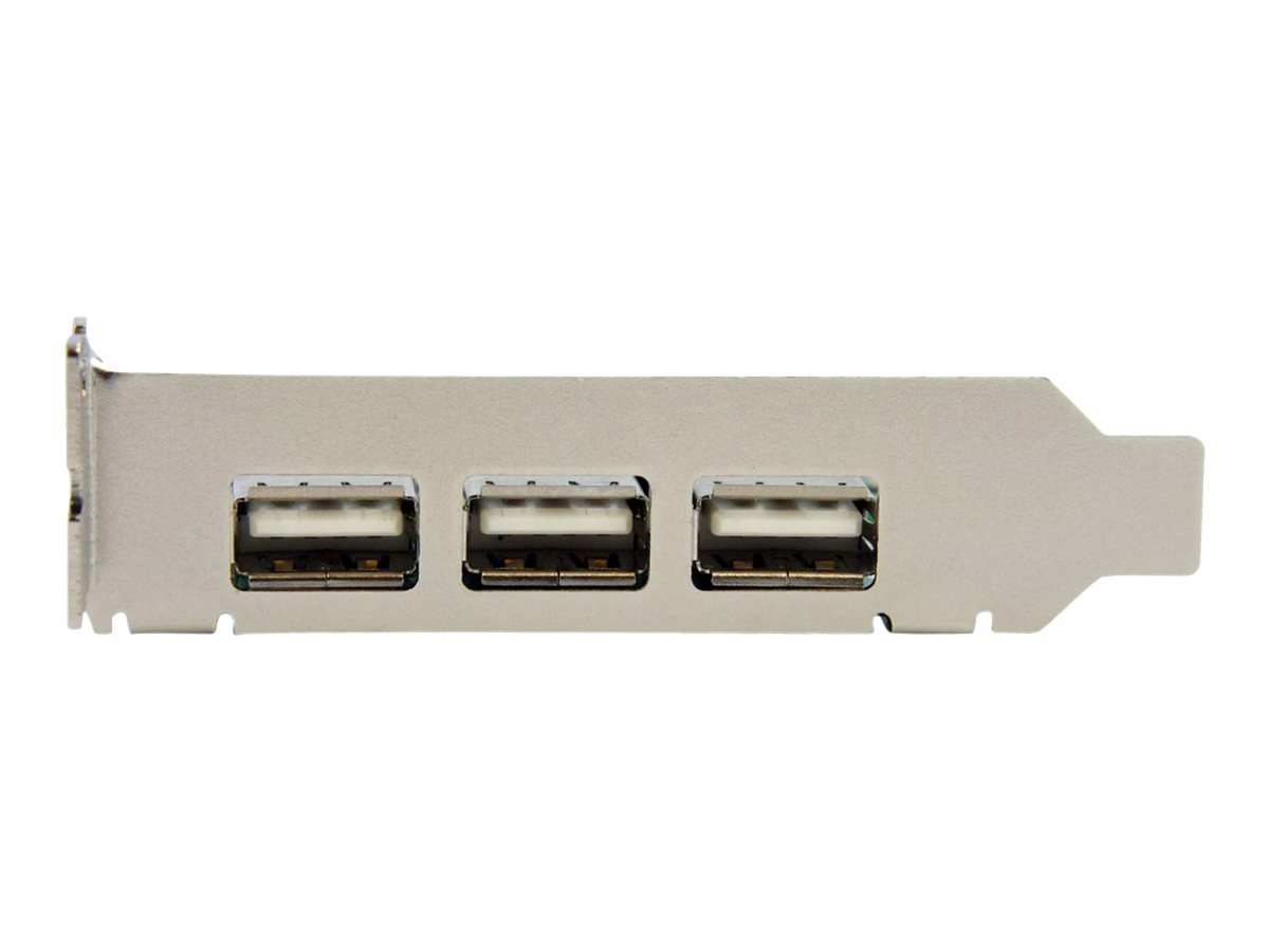 StarTech.com 4 Port USB 2.0 HighSpeed PCI Express Low Profile Schnittstellenkarte - 1 x USB 2.0 intern (Buchse)3 x USB extern (Buchse) - USB-Adapter - PCI Express x1 Low-Profile - USB - USB 2.0 - 4 An