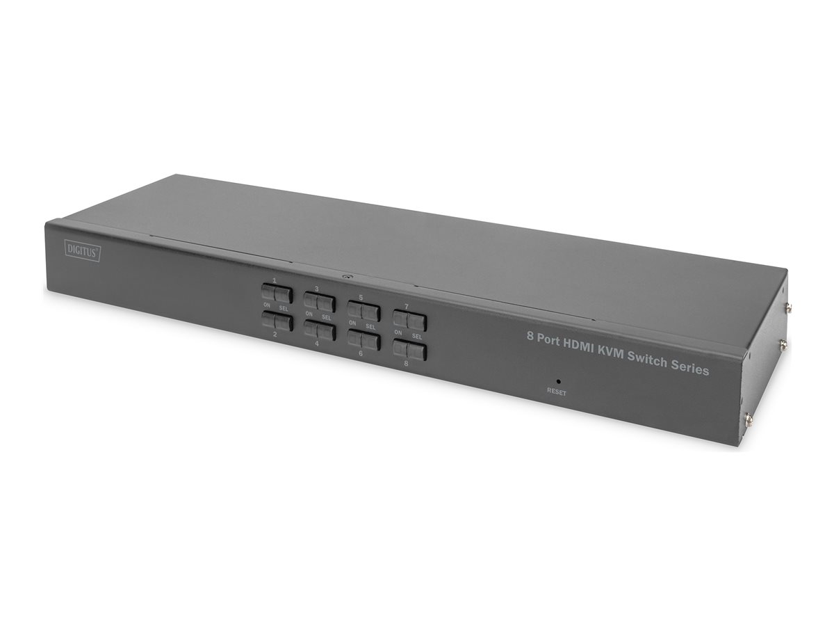 DIGITUS Desktop 8 Port HDMI KVM Switch Single View1 lokaler Benutzer - an Rack montierbar