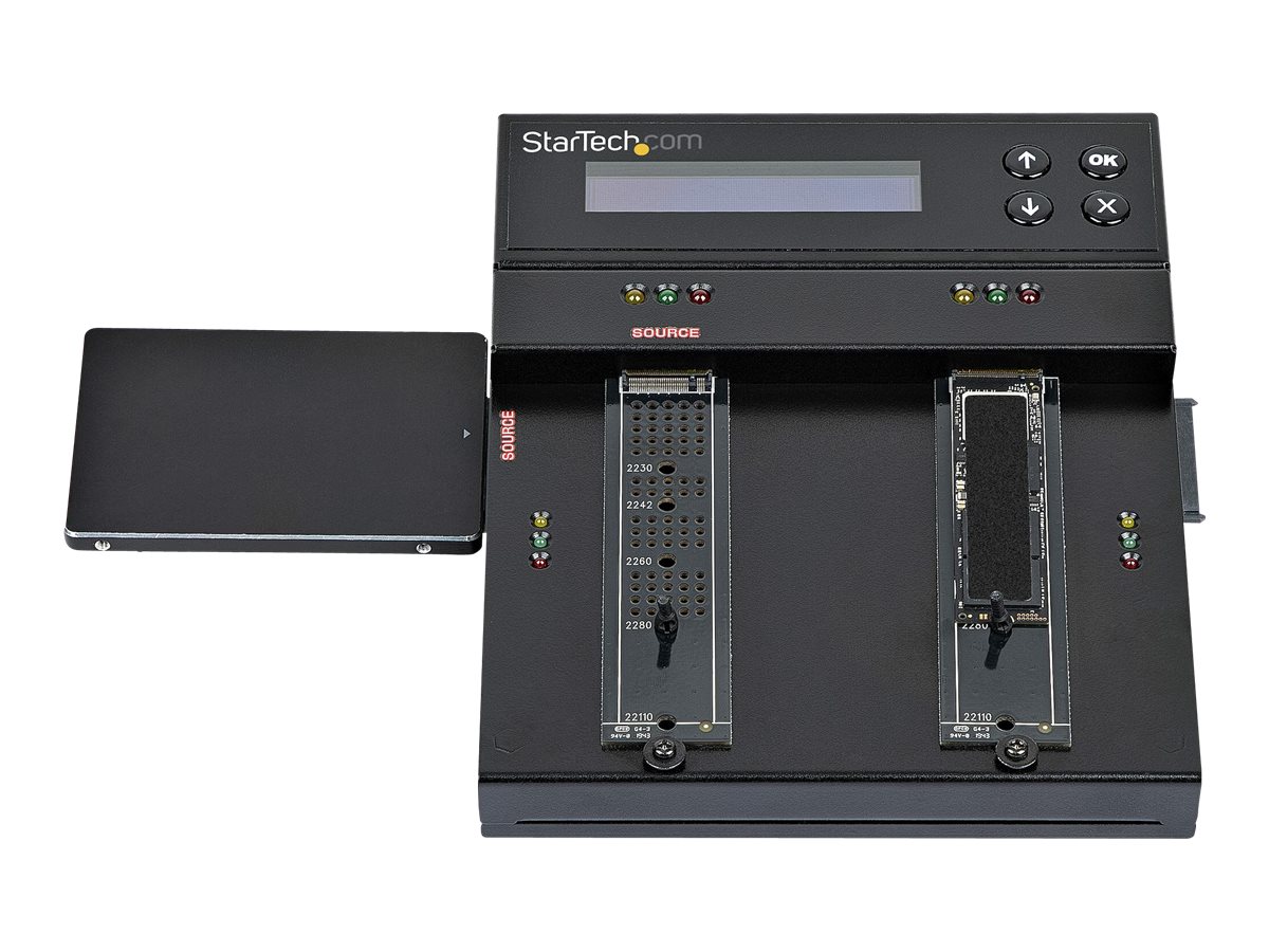 StarTech.com Selbständiger M.2 SATA & M.2 NVMe Duplikator und Löscher - SATA/SSD Festplatten klonen/löschen für M.2 PCIe AHCI/NVMe, M.2 SATA, 2.5/3.5" SATA Laufwerke - HDD cloner, TAA (SM2DUPE11)Solid