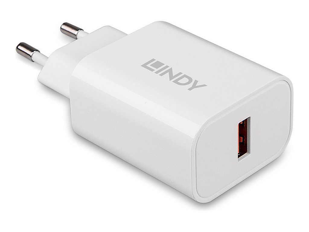 Lindy 73412, Drinnen, Draußen, AC, 12 V, WeißUSB Typ A - 100-240VAC - 50-60Hz 0.6A - 18W - 5V 81.39% - 9V 85% - 12V 85% - Euro-Stecker