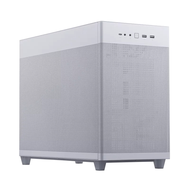 ASUS Prime AP201 - Kleiner Turm - micro ATX - Seitenteil mit Fenster (gehärtetes Glas)keine Spannungsversorgung - weiß - USB/Audio