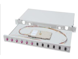 DIGITUS LWL Spleißbox, 1HE, bestückt, 6x LC DX, OM4LWL Spleißbox - 1HE - bestückt - 6x LC DX - OM4 inkl. Spleißkassette,gefärbte Pigtails - Kupplungen