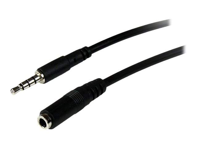 StarTech.com 2m 4 Pol. 3,5mm Klinke VerlängerungskabelHeadset-Erweiterungskabel - 4-poliger Mini-Stecker männlich zu 4-poliger Mini-Stecker weiblich - 2 m - Schwarz - für P/N: MUYHSFMM - MUYHSMFF - MU