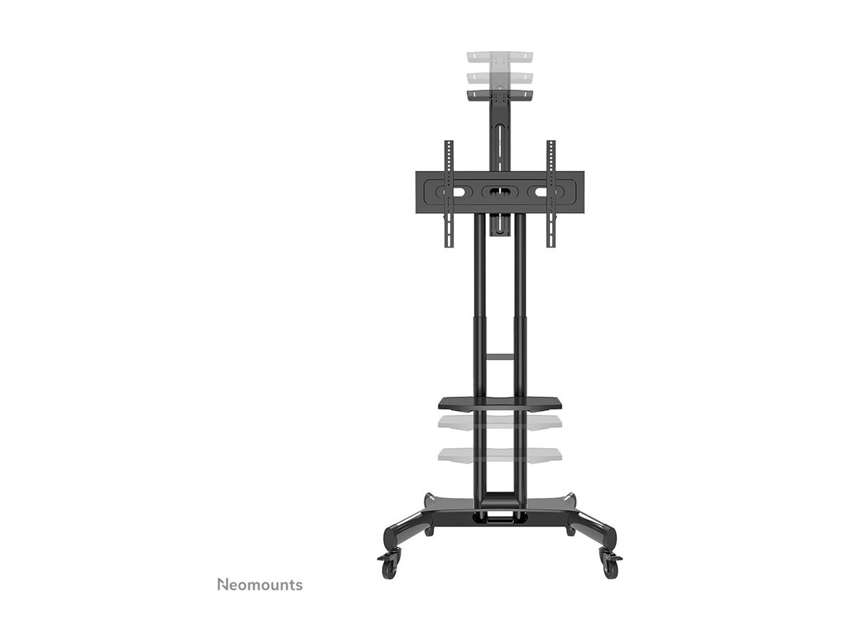 Neomounts NM-M1700BLACK TV-Trolley 32-75", Schwarz, Fester Bodenständer, Stahl, 50 kg, 81,3 cm (32"), 190,5 cm (75")NM-M1700BLACK TV-Trolley - 32-75" - max 50 kg - manuell H 104,2-154,2 cm - VESA 200x