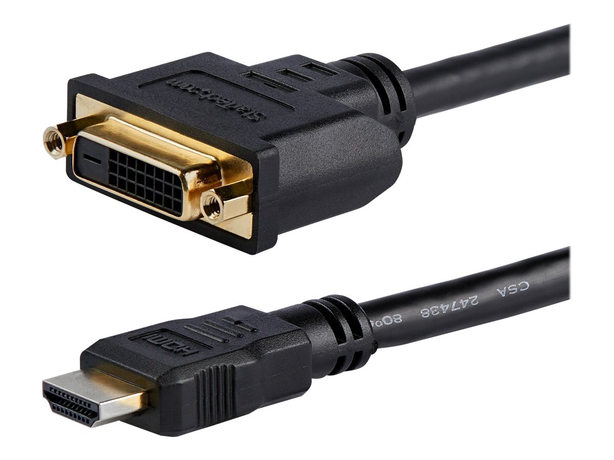 StarTech.com HDMI auf DVI Adapter 20cm -  DVI-D (25 pin)(Buchse) zu HDMI (19 pin) (Stecker) - Monitor Dongle Adapterkabel - Videoadapter - HDMI männlich zu DVI-D weiblich - 20.32 cm - abgeschirmt - Sc