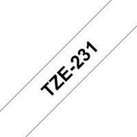 Brother TZe-231 - Standard-Klebstoff - Schwarz auf Weiß - Rolle (1,2 cm x 8 m)