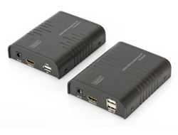 DIGITUS HDMI KVM IP Extender SetSet - KVM-/Audio-Extender - 100Mb LAN - USB - bis zu 120 m