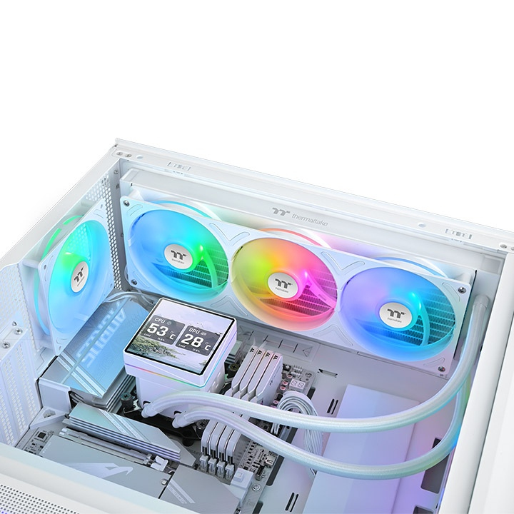 Thermaltake TH360 V3 Ultra ARGB, All-in-One-Flüssigkeitskühler, 12 cm, 500 RPM, 2500 RPM, WeißIntel Sockel 1150 (Core i) - Intel Sockel 1151 (Core i) - Intel Sockel 1155 (Core i) - Intel Sockel 1156 (