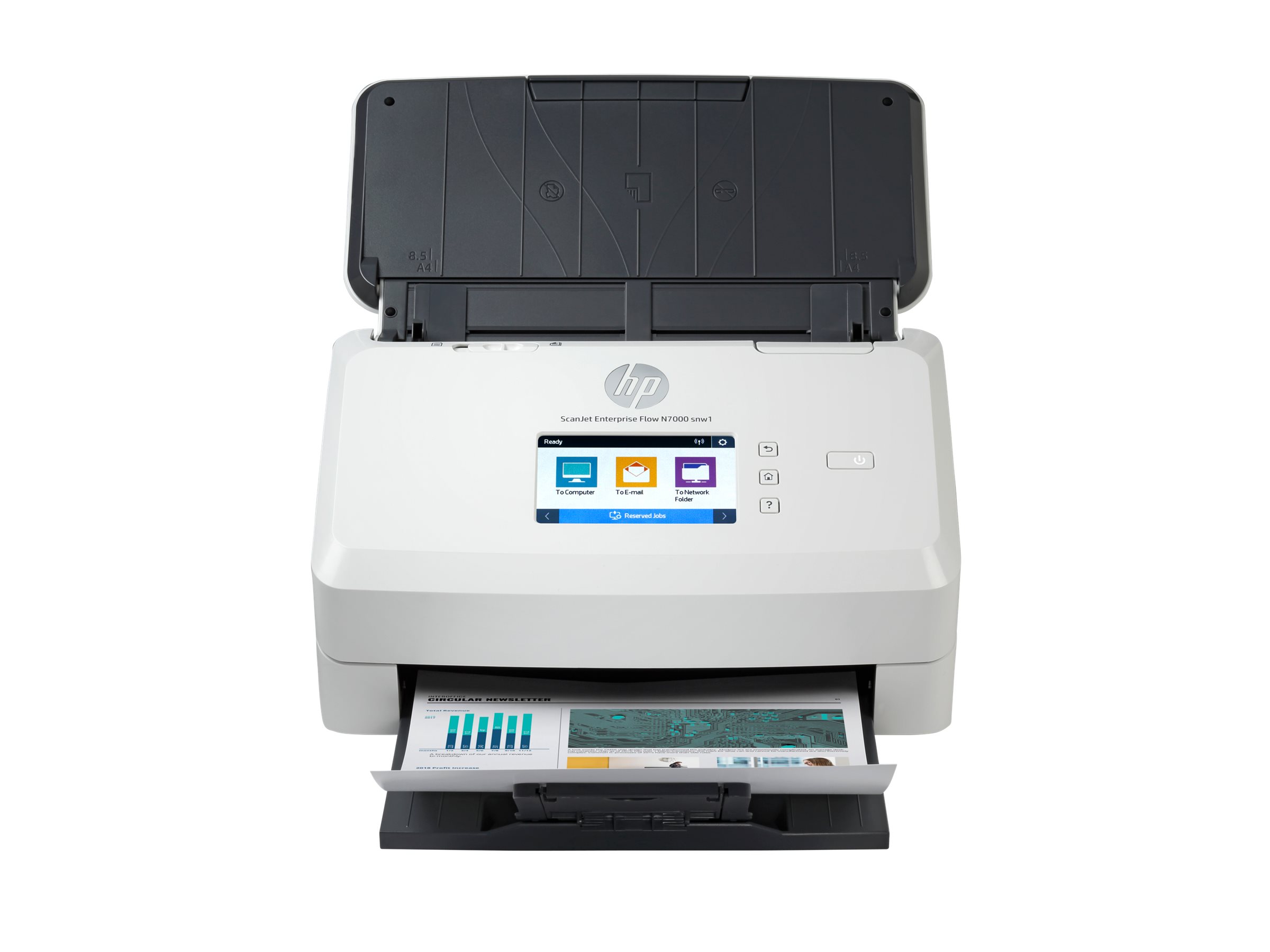HP ScanJet Enterprise Flow N7000 snw1 - Dokumentenscanner - CMOS / CIS - Duplex - 216 x 3100 mm - 600 dpi x 600 dpi - bis zu 75 Seiten/Min. (einfarbig)/ bis zu 75 Seiten/Min. (Farbe) - automatischer D