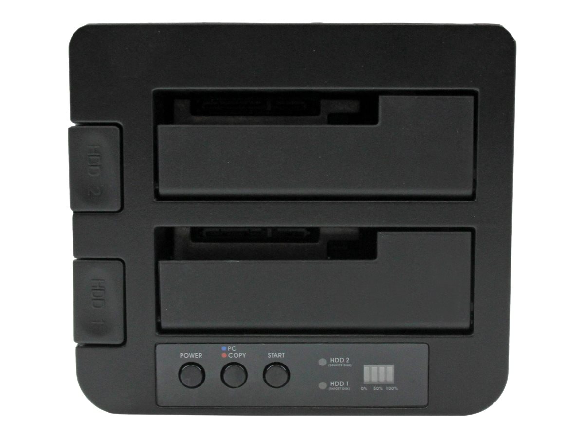 StarTech.com Dual-Bay Festplatten-Kopierer, USB 3.0  / eSATA Cloner/Dock - Speicher-Controller mit Netzanzeige - 2.5", 3.5" (6.4 cm, 8.9 cm)SATA 6Gb/s - USB 3.0 - Schwarz - für P/N: SVA12M5NA