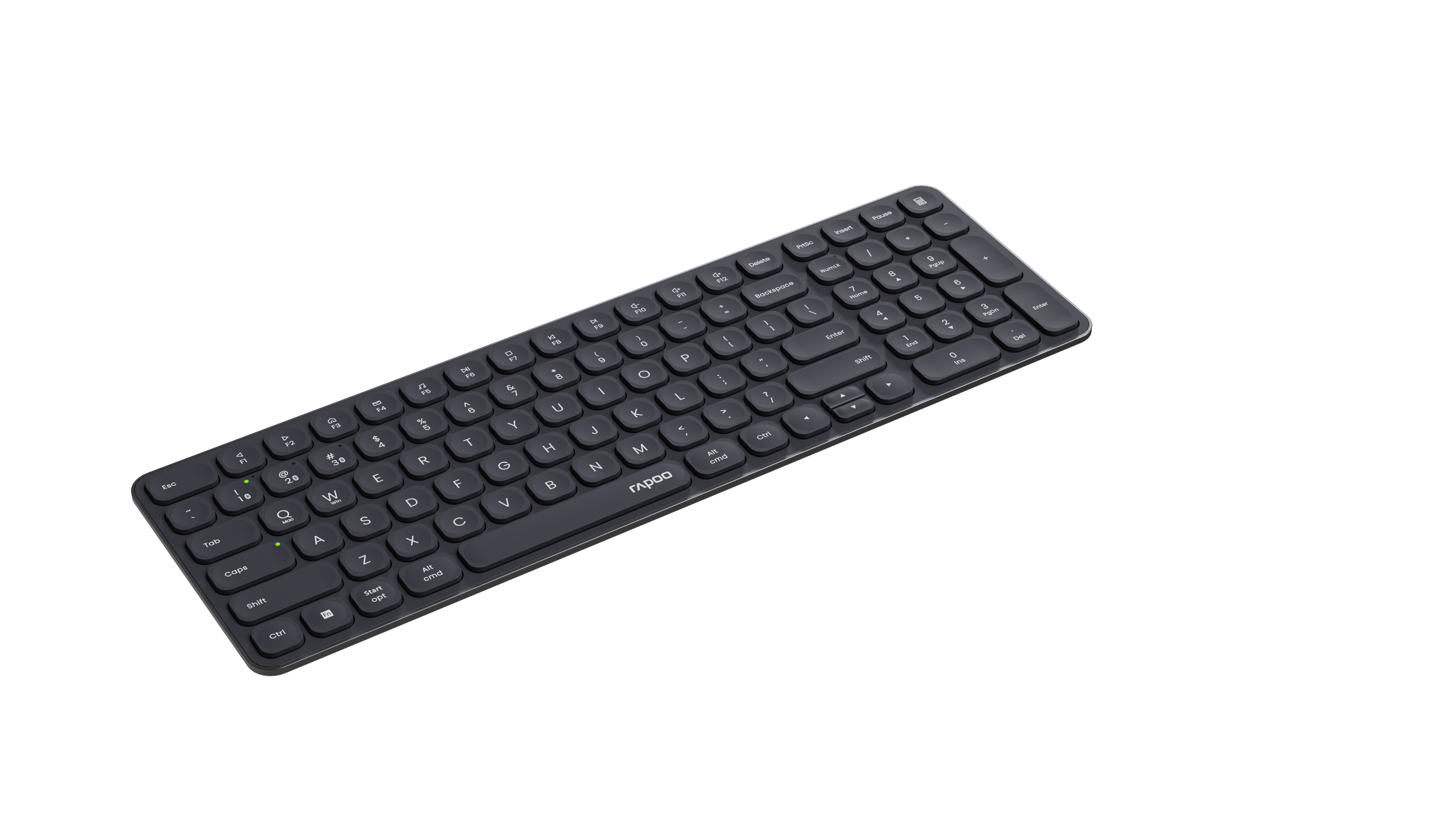 Rapoo E9310M, Volle Größe (100%), Kabellos, RF Wireless + Bluetooth, QWERTZ, Schwarz2.4 GHz - RF/Bluetooth - QWERTZ - 2.4 GHz - USB 3.0 - Numpad - Touchpad - Schwarz