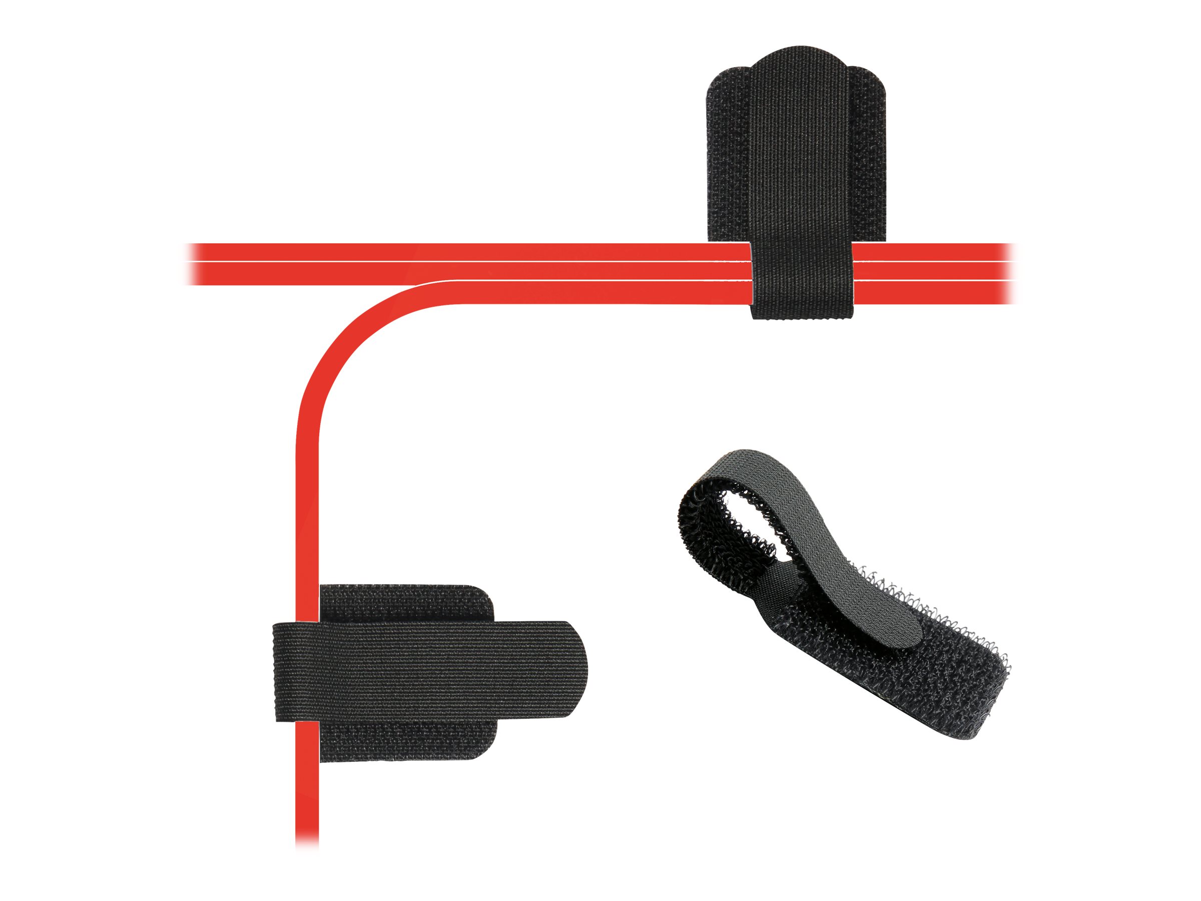 Label-the-cable LTC WALL STRAPS - Kabelhalter - Oberfläche montierbar, geeignet für Wandmontage - 9 cm - Schwarz (Packung mit 10) LTC Wall - 9cm - Schwarz - 10er Pack
