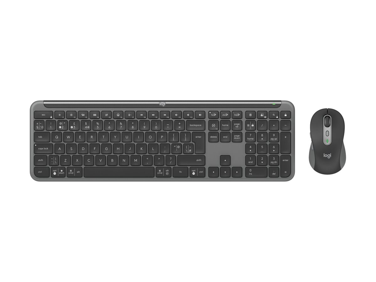 Logitech Signature Slim Combo MK950 - Tastatur-und-Maus-Set100% - full size - kabellos - Bluetooth 5.1 LE - QWERTY - US International - Graphite