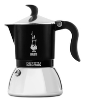 Bialetti Fiammetta Induction, Mokka-Kanne, 0,1 l, Schwarz, Edelstahl, Aluminium, Edelstahl, 2 Tassen, PolyamidKaffee-Vollautomat