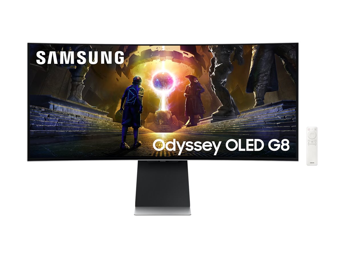 Samsung Odyssey OLED G8 S34DG850SU - G85SD Series - OLED-Monitor - Smart - Gaming - gebogen - 86 cm (34")3440 x 1440 UWQHD @ 175 Hz - 250 cd/m² - 1000000:1 - HDR10 - HDR10+ - 0.03 ms - 2xHDMI - Displa