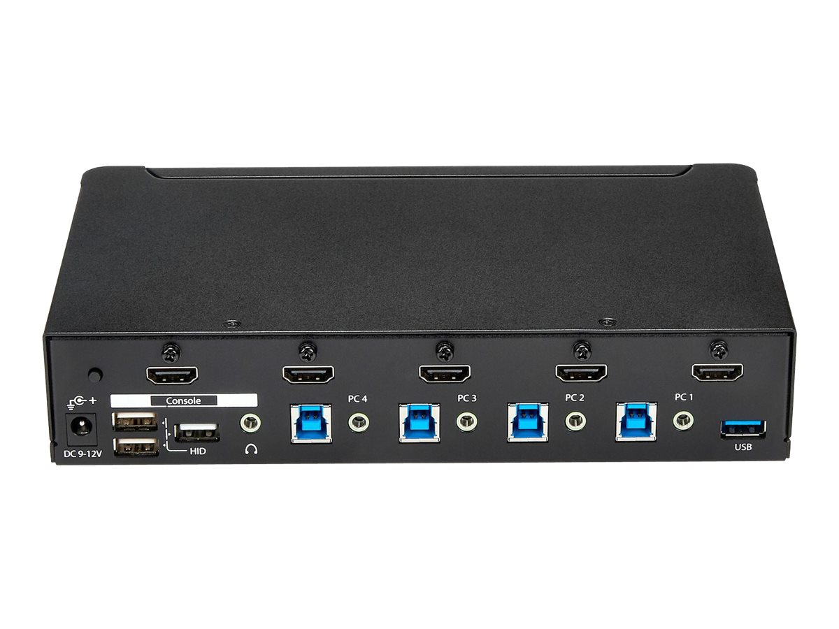 StarTech.com Startech 4 Port HDMI KVM Switch - HDMI KVM Umschaltermit USB 3.0 Hub - 1080p - KVM-/USB-Switch - 4 x KVM/Audio/USB + 3 x SuperSpeed USB - 1 lokaler Benutzer - an Rack montierbar - AC 120/