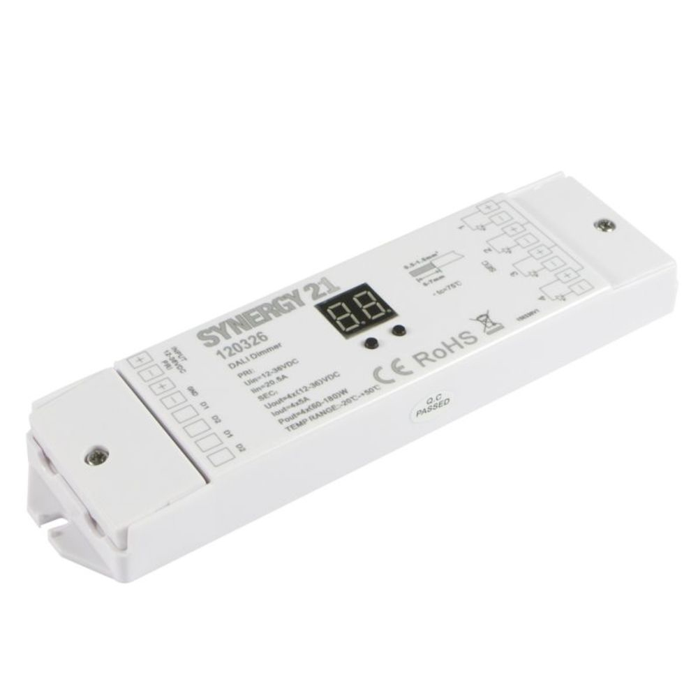 Synergy 21 S21-LED-SR000047, LED-Beleuchtungssteuerung, Weiß, IP20, 12 - 36 V, 5 A, 17,9 cm12-36VDC - IP20 - 179x46x22mm
