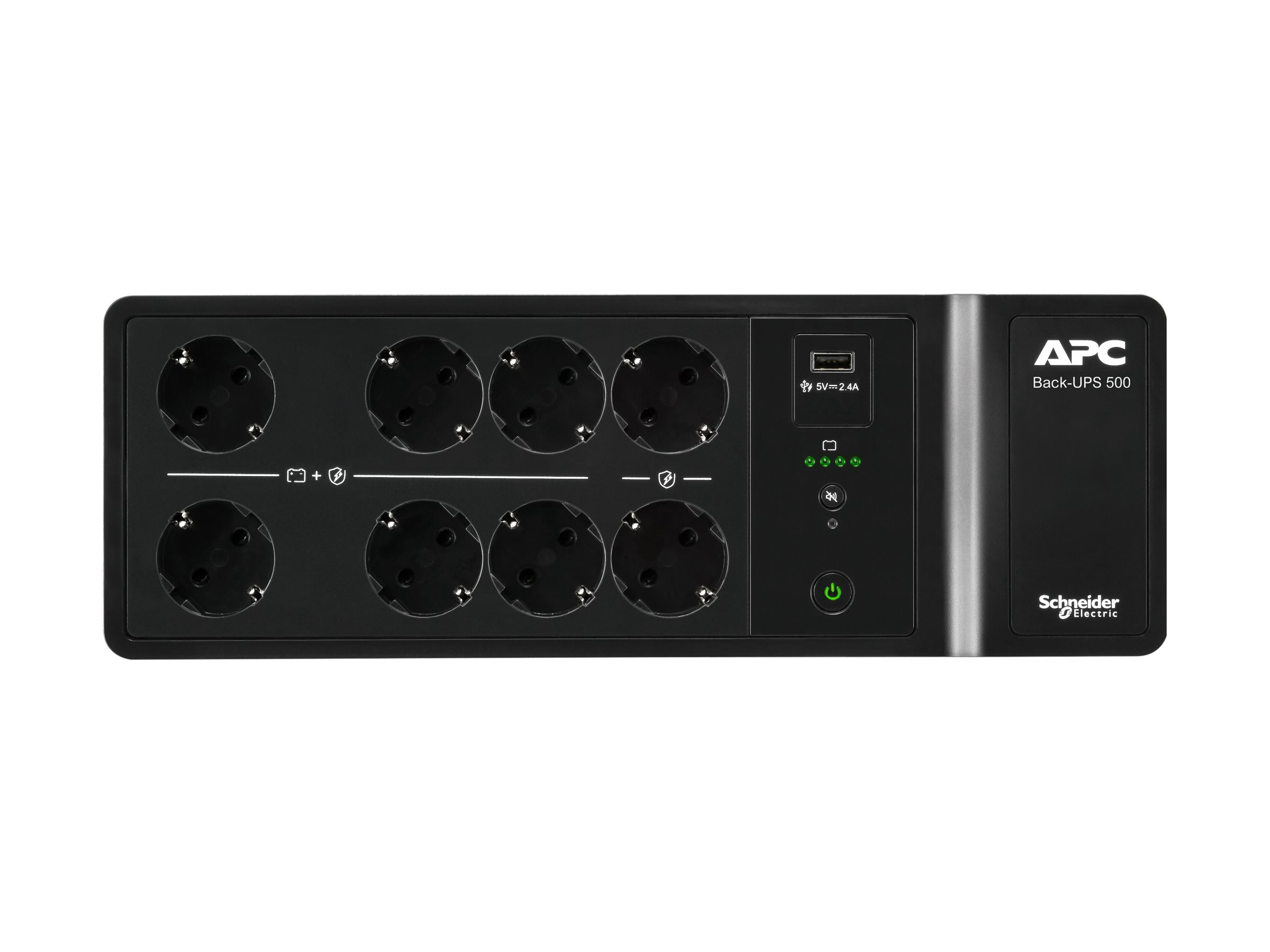 APC Back-UPS - USV (Wandmontage / Aufputzmontage)Wechselstrom 230 V - 300 Watt - 500 VA - Ausgangsanschlüsse: 8